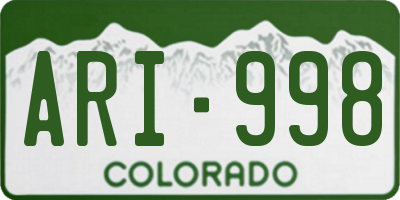 CO license plate ARI998