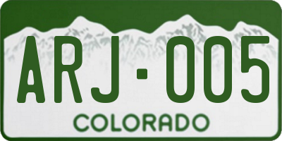CO license plate ARJ005