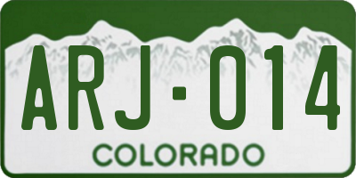 CO license plate ARJ014