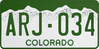 CO license plate ARJ034