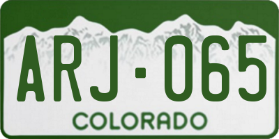 CO license plate ARJ065