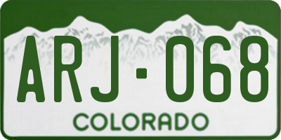 CO license plate ARJ068