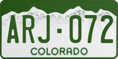 CO license plate ARJ072