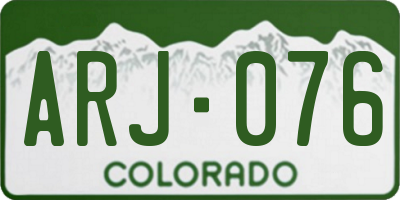 CO license plate ARJ076