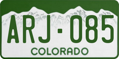 CO license plate ARJ085