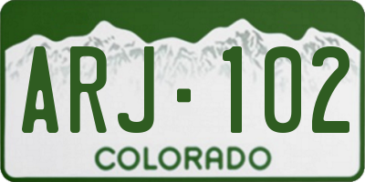 CO license plate ARJ102