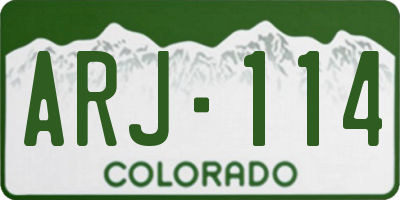 CO license plate ARJ114