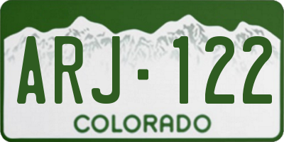 CO license plate ARJ122