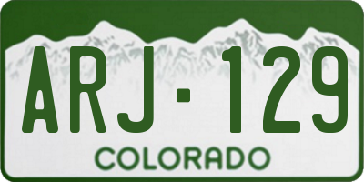 CO license plate ARJ129
