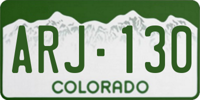 CO license plate ARJ130