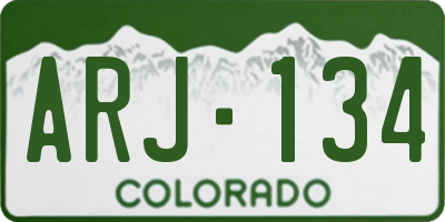 CO license plate ARJ134