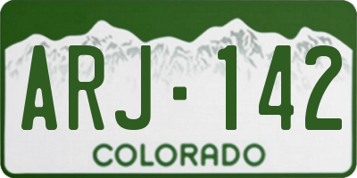 CO license plate ARJ142