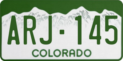 CO license plate ARJ145