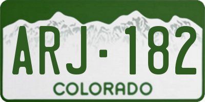 CO license plate ARJ182