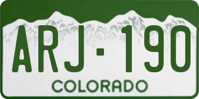 CO license plate ARJ190