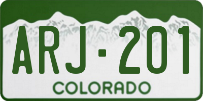 CO license plate ARJ201