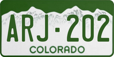 CO license plate ARJ202