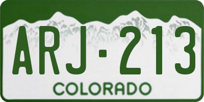 CO license plate ARJ213