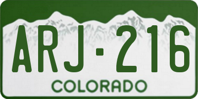 CO license plate ARJ216