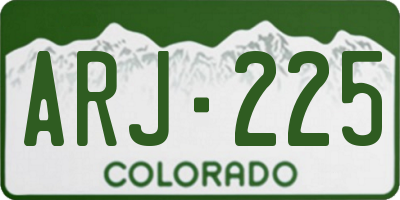 CO license plate ARJ225