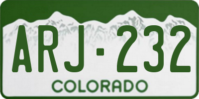 CO license plate ARJ232