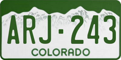 CO license plate ARJ243