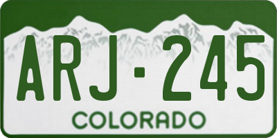 CO license plate ARJ245