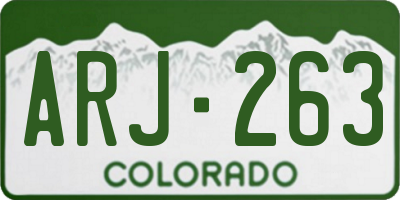 CO license plate ARJ263