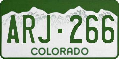 CO license plate ARJ266