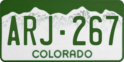 CO license plate ARJ267