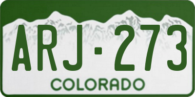 CO license plate ARJ273