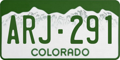 CO license plate ARJ291