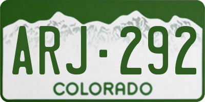 CO license plate ARJ292