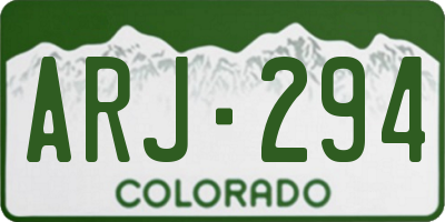 CO license plate ARJ294