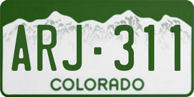 CO license plate ARJ311