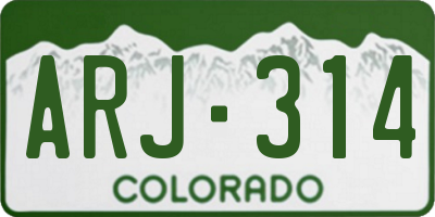CO license plate ARJ314