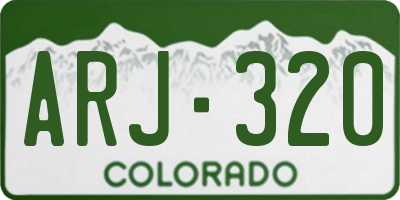 CO license plate ARJ320