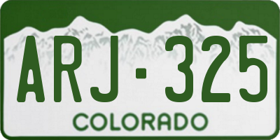 CO license plate ARJ325
