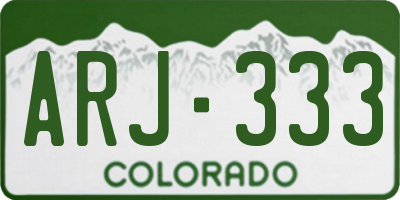 CO license plate ARJ333