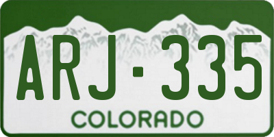 CO license plate ARJ335