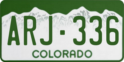 CO license plate ARJ336