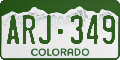 CO license plate ARJ349