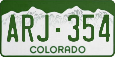CO license plate ARJ354