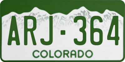 CO license plate ARJ364