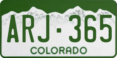 CO license plate ARJ365