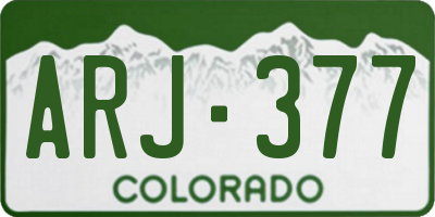 CO license plate ARJ377