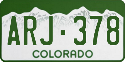 CO license plate ARJ378