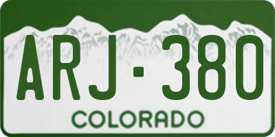 CO license plate ARJ380