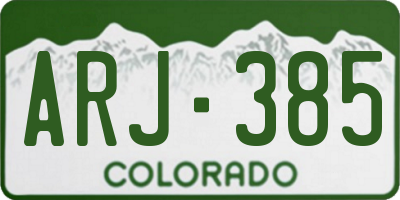 CO license plate ARJ385