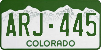 CO license plate ARJ445